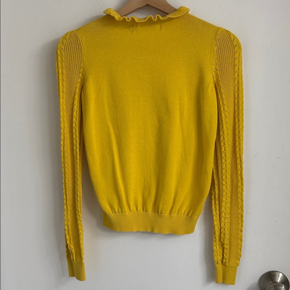 Vero Moda Yellow Ruffled Neckline Knit Sweater - Picture 5 of 5